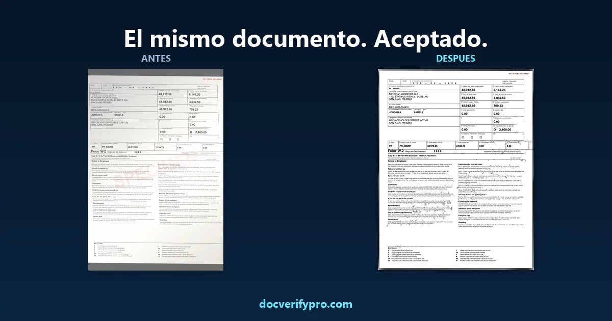 El mismo documento antes y despues: gris y lavado arriba, negro sobre blanco abajo